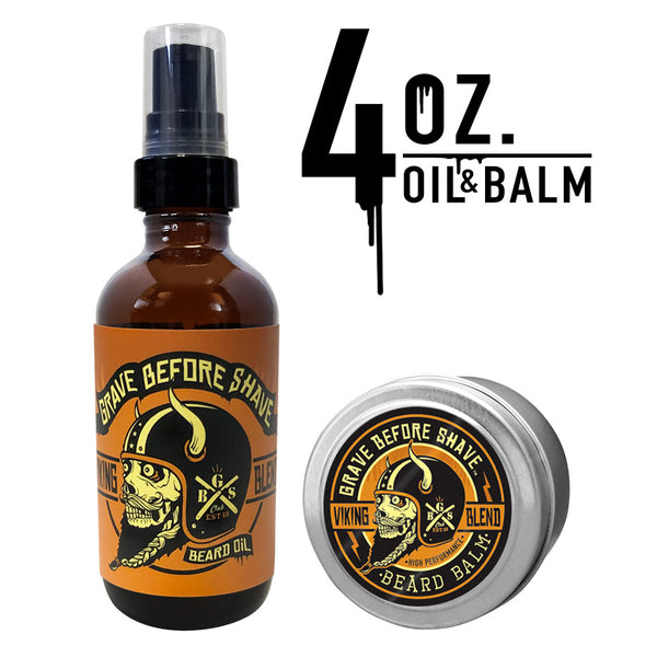 Large GBS Balm and Oil Beard Pack 4 oz BIG BOTTLES and 4 oz BIG