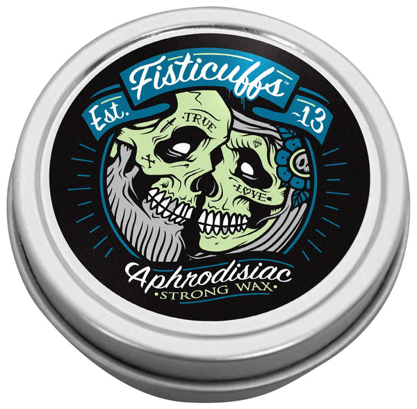 Fisticuffs™ Aphrodisiac Blend Strong Hold Mustache Wax 1 OZ. Tin Grave Before Shave