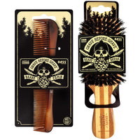 GRAVE BEFORE SHAVE™  Beard Brush and Acrylic Tortoise Shell Fine/Wide Tooth Comb