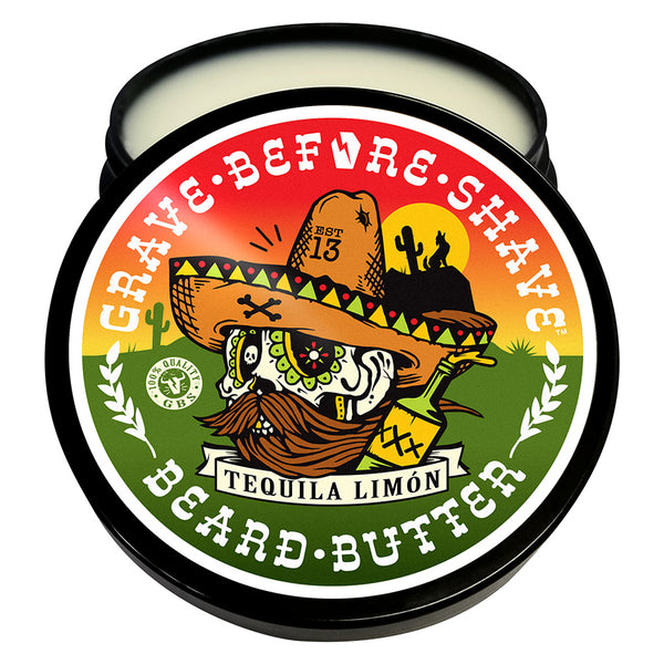 Grave Before Shave Beard Butter - 4oz Teakwood Scent, All Natural Conditioning