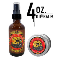 Large GBS Balm and Oil Beard Pack 4 oz BIG BOTTLES and 4 oz BIG TINS