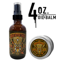 Large GBS Balm and Oil Beard Pack 4 oz BIG BOTTLES and 4 oz BIG TINS