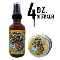 Large GBS Balm and Oil Beard Pack 4 oz BIG BOTTLES and 4 oz BIG TINS