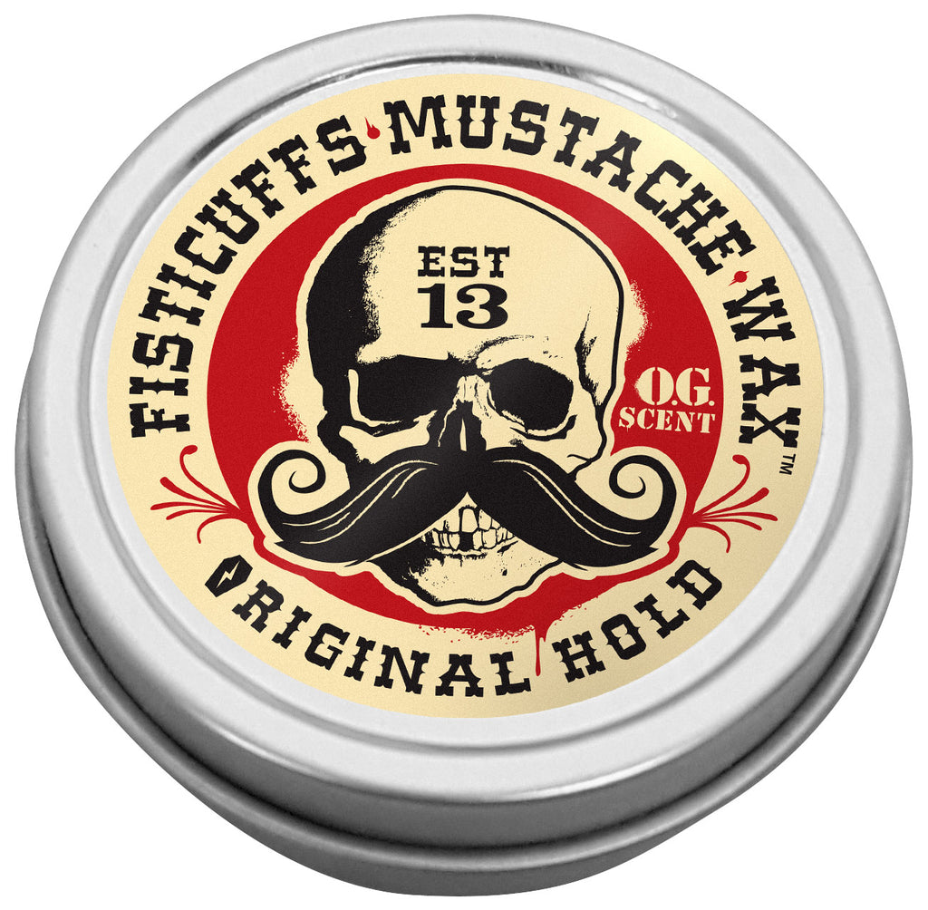 1 oz. Fisticuffs Mustache Wax Original hold "OG" scent Grave Before Shave