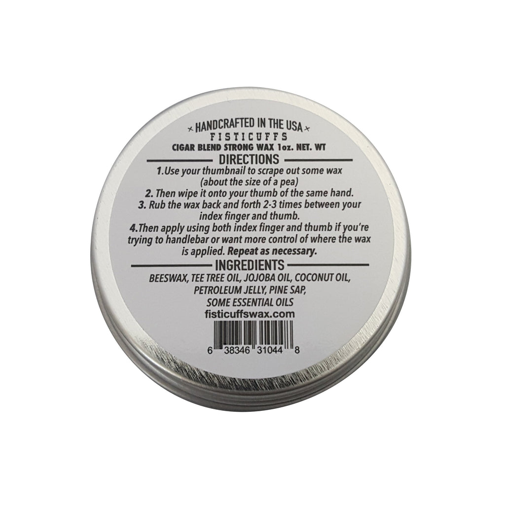 Fisticuffs™ Cigar Blend Strong Hold Mustache Wax 1 OZ. Tin Grave Before Shave