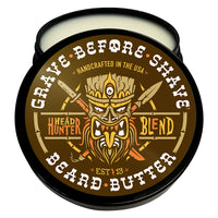 Grave Before Shave Beard Butter - 4oz Teakwood Scent, All Natural Conditioning